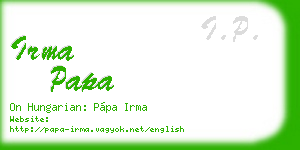 irma papa business card
