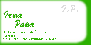 irma papa business card